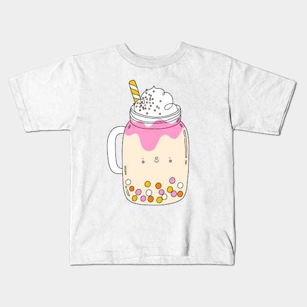 Sweet bubble cocktail character Kids T-Shirt by Stolenpencil